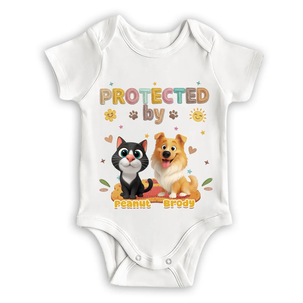 Protected By Pet - Personalized Custom Baby Onesie