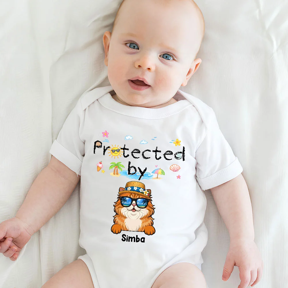 Protected By Summer Pet - Personalized Custom Baby Onesie - Image 6