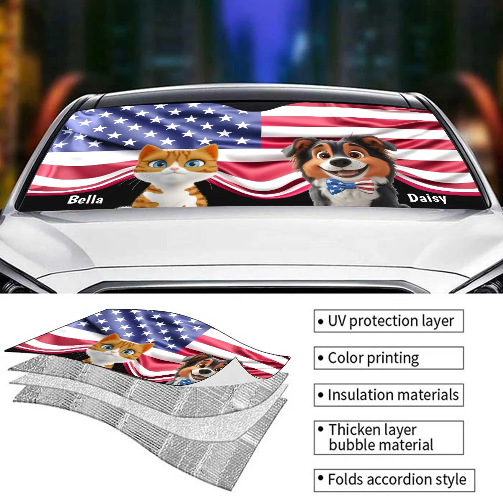 Proud American Pets - Personalized Custom Car Sunshade - Image 4