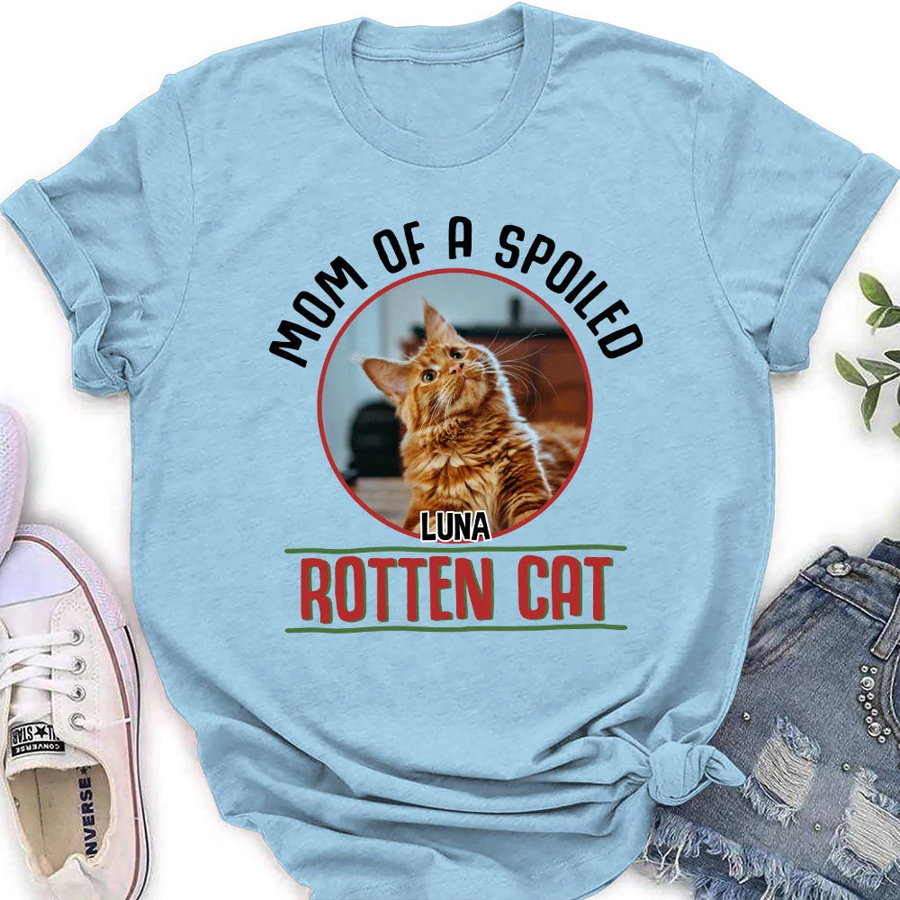 Proud Dad Of Spoiled Cats - Personalized Custom Women's T-shirt - Image 3