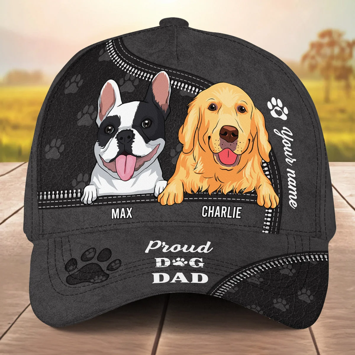 Proud Dog Dad - Personalized Custom Cap - Image 3
