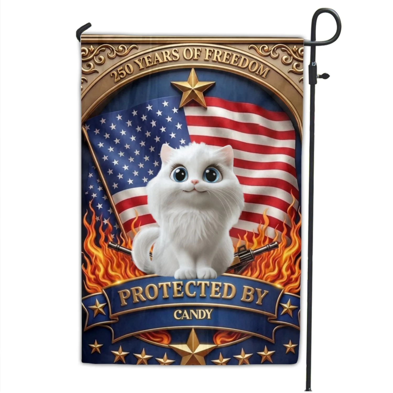 Proud Of Freedom Ver Cat - Personalized Custom Flag - Image 6