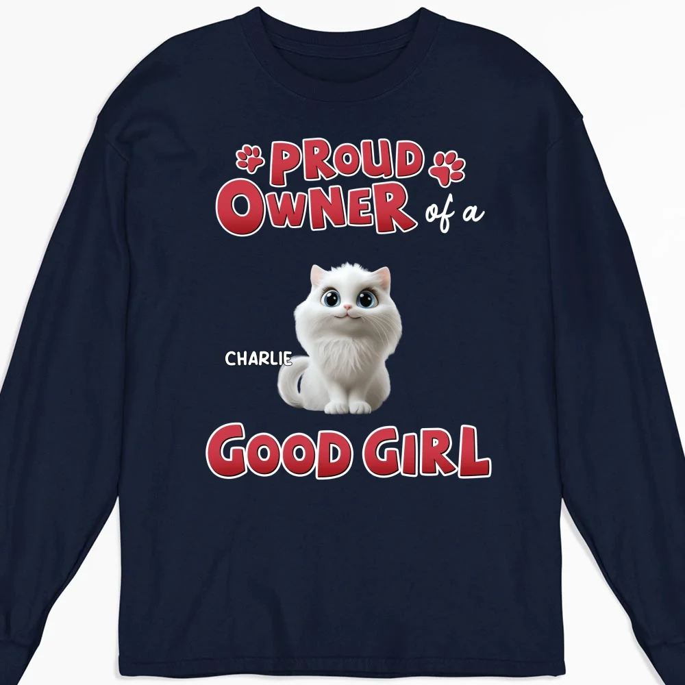 Proud Owner Of Good Cats - Personalized Custom Long Sleeve T-shirt - Image 5