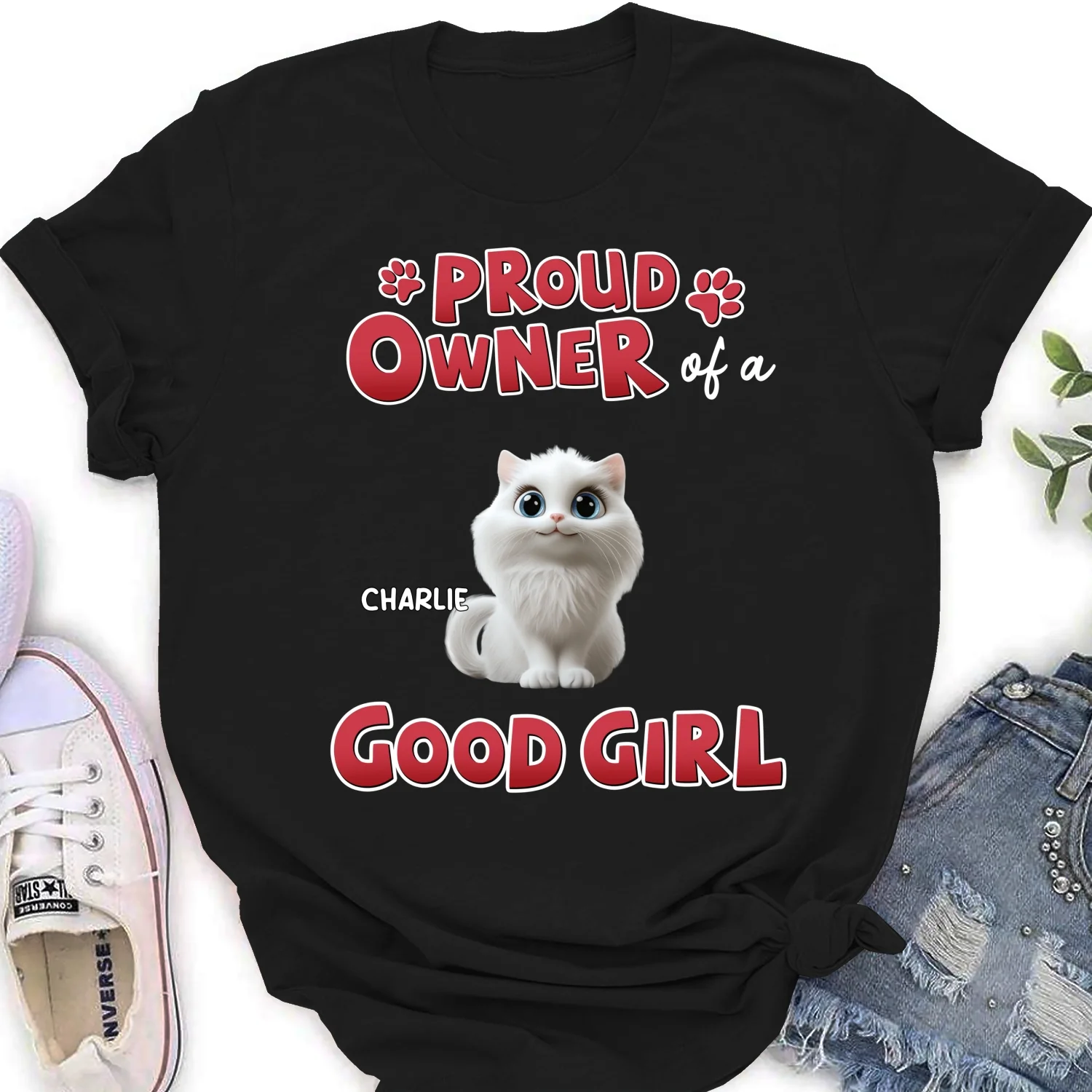 Proud Owner Of Good Cats - Personalized Custom Women's T-shirt - Image 6