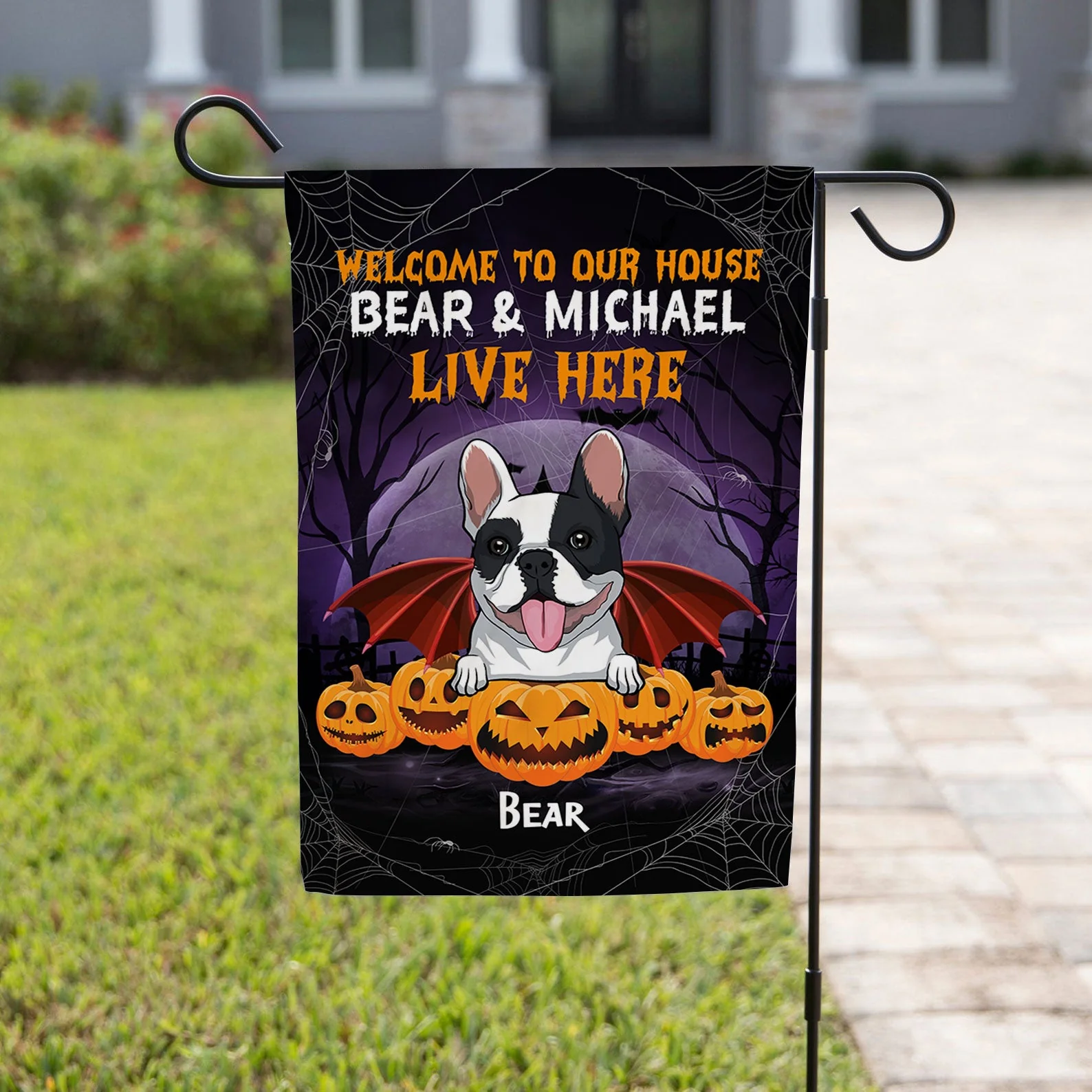 Pumpkin Dog - Personalized Custom Garden Flag - Image 3