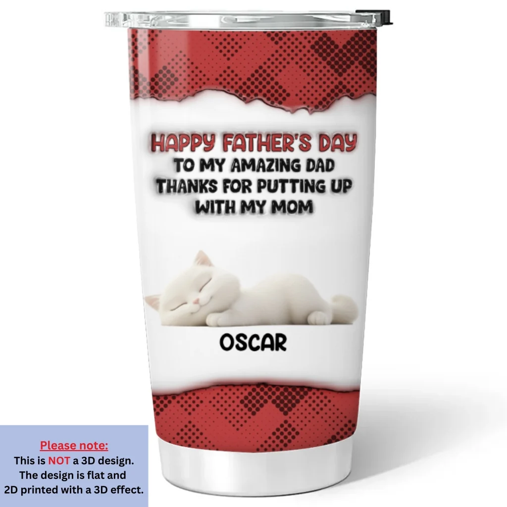 Putting Up With Cat Version - Personalized Custom 3D Inflated Effect Tumbler - Image 5
