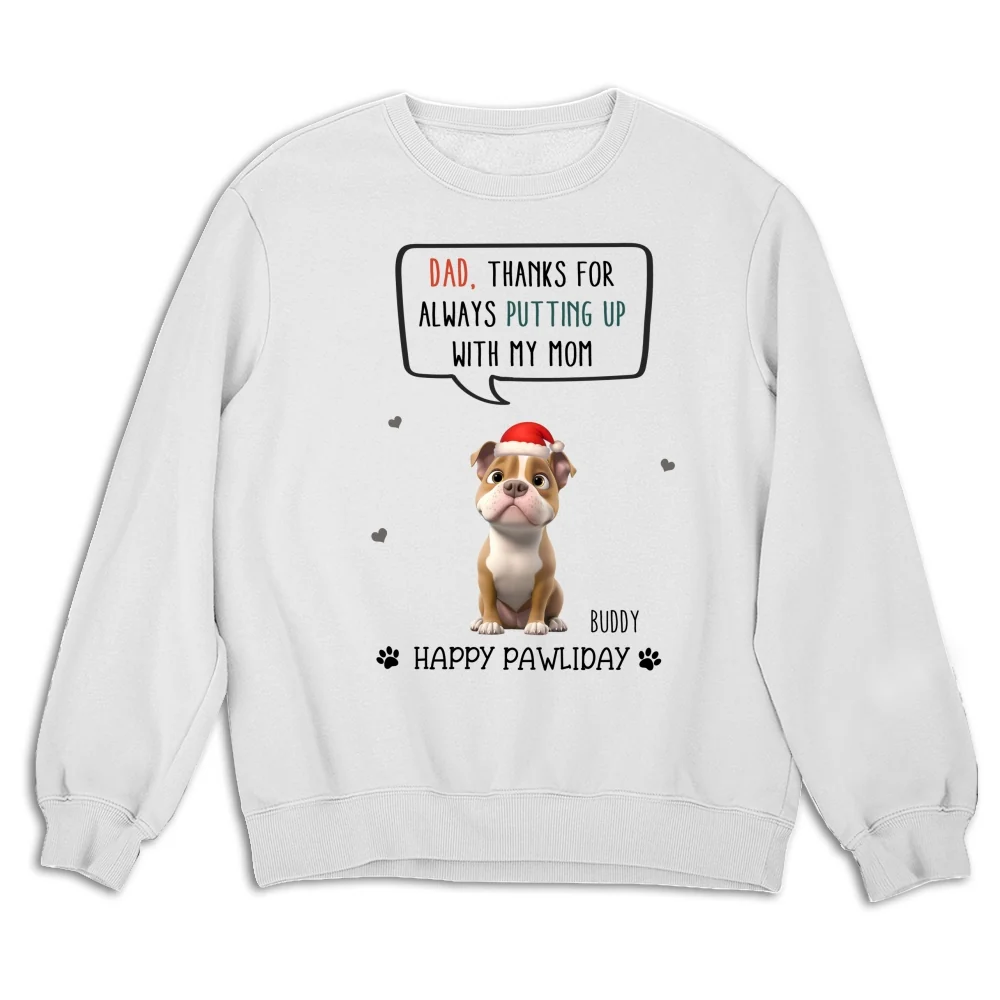 Putting Up With Dad Mom In Christmas - Personalized Custom Sweatshirt - Image 4