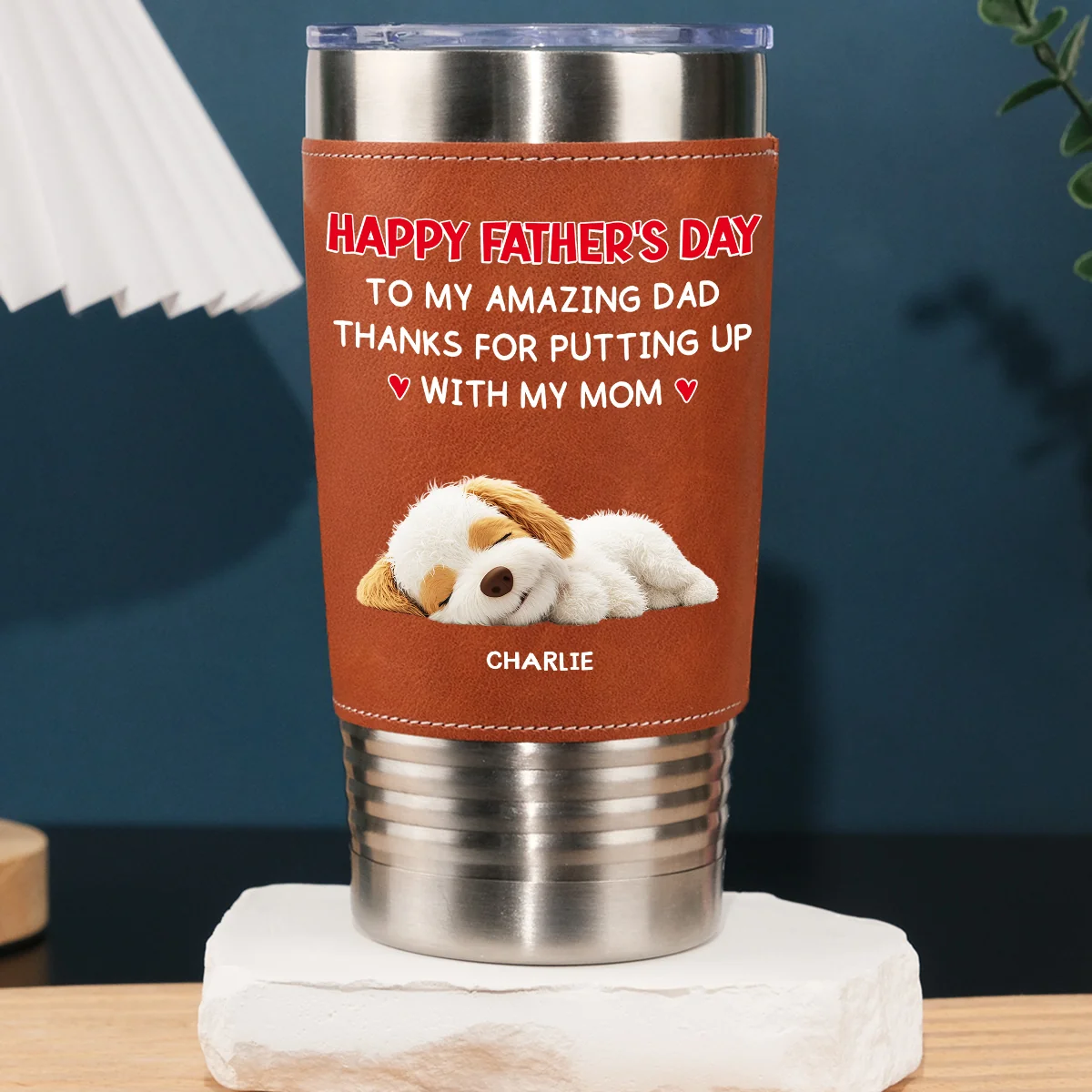 Putting Up With - Personalized Custom Leather Tumbler