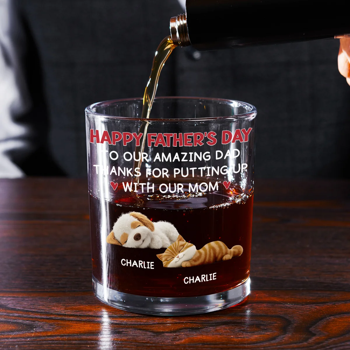 Putting Up With Pet Mom Mum - Personalized Custom Whiskey Glass - Image 2