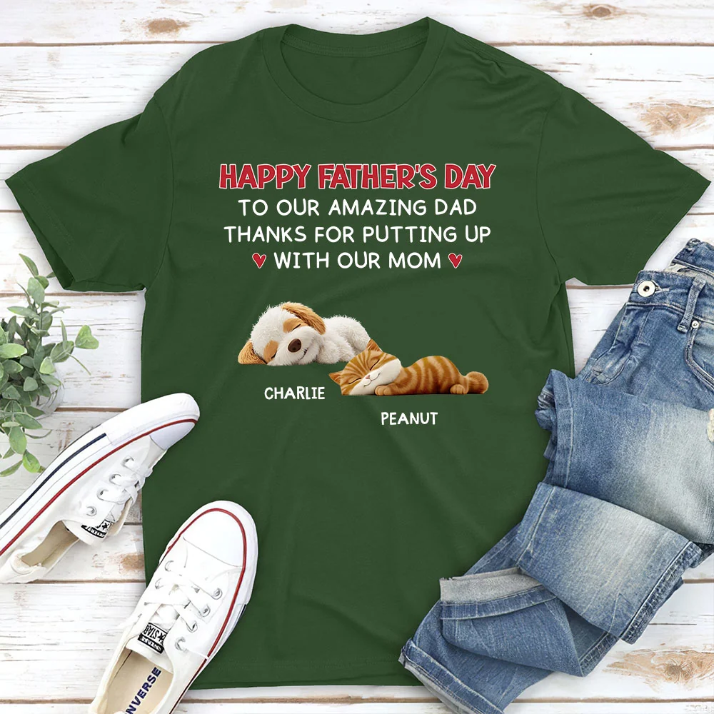 Putting Up With Pet Version  - Personalized Custom Unisex T-Shirt - Image 5