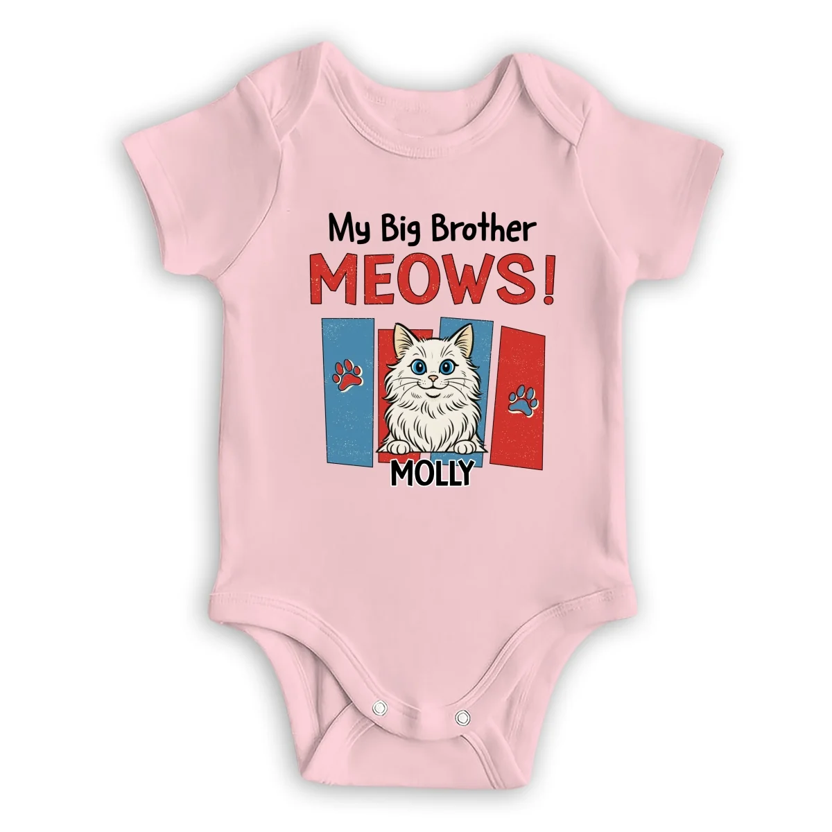 Raised With Cats - Personalized Custom Baby Onesie - Image 10