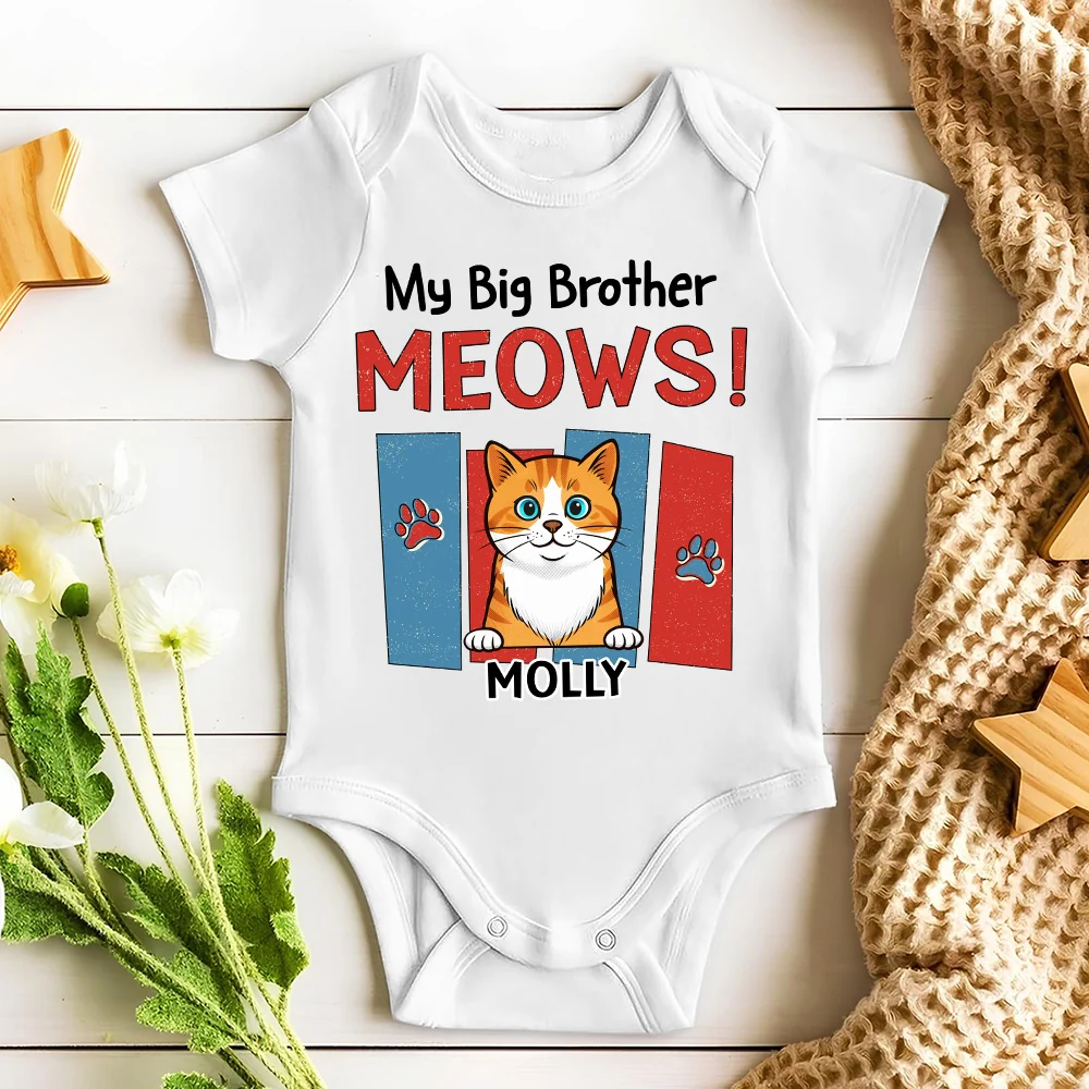Raised With Cats - Personalized Custom Baby Onesie - Image 4