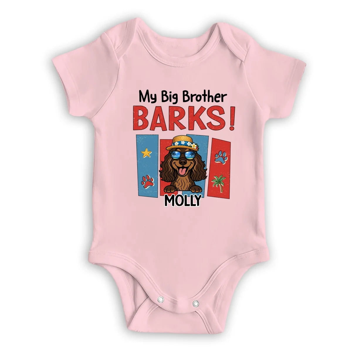 Raised With Paws Summer - Personalized Custom Baby Onesie - Image 9