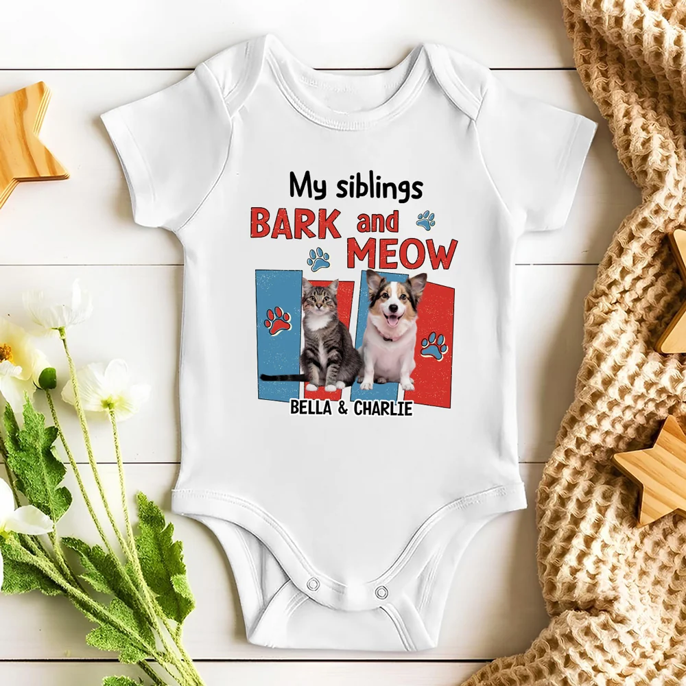 Raised With Pets Photo - Personalized Custom Baby Onesie - Image 5