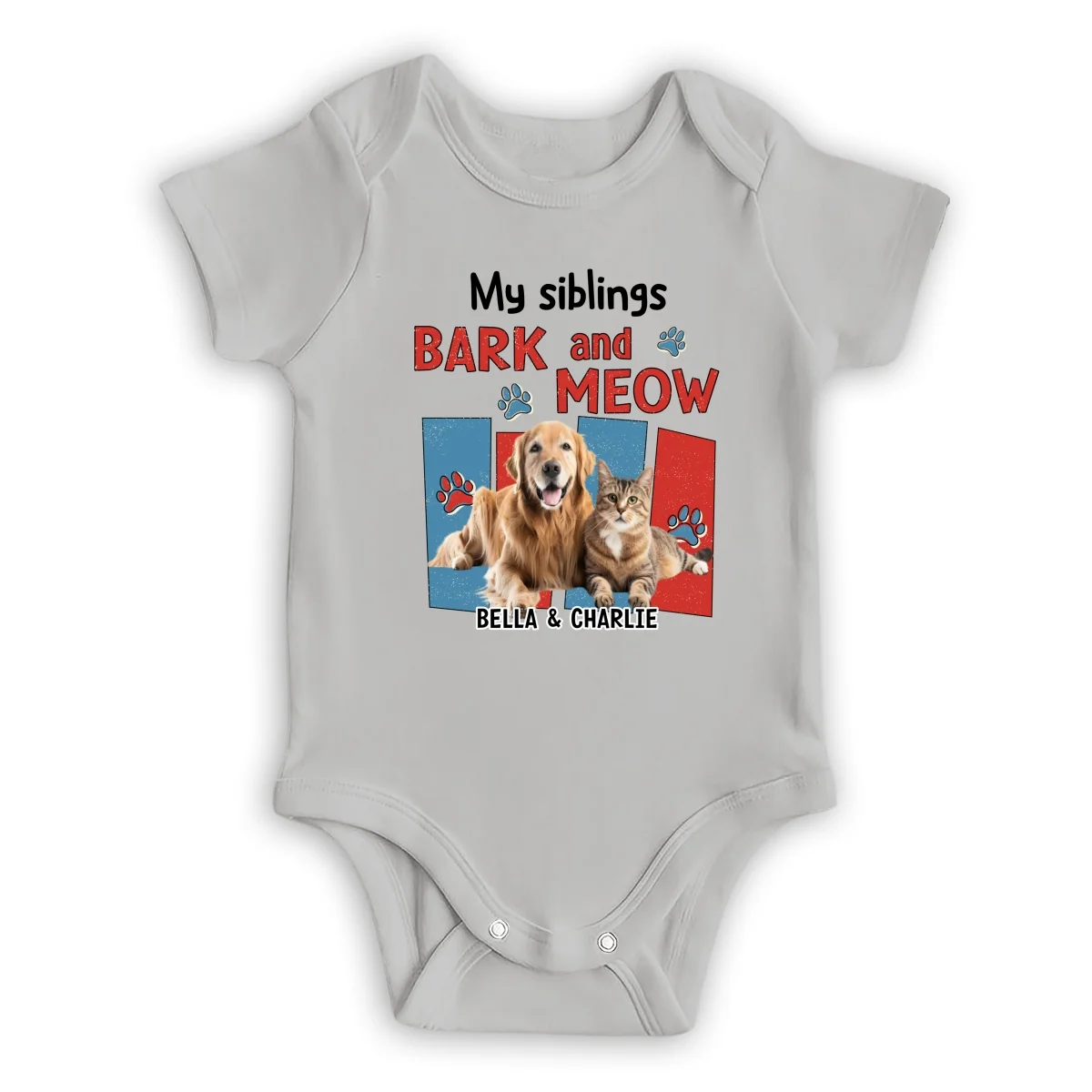 Raised With Pets Photo - Personalized Custom Baby Onesie - Image 7