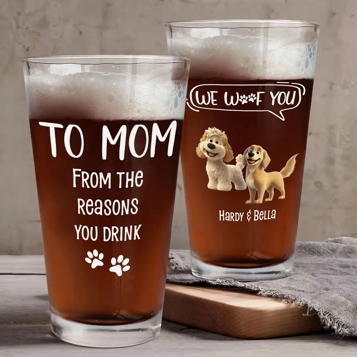 Reason You Drink - Personalized Custom Beer Glass - Image 4