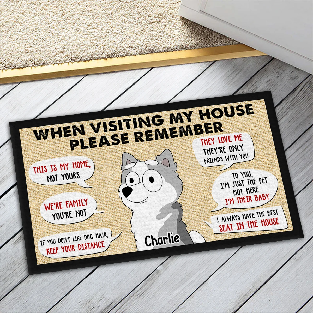 Remember When Visiting Our House - Personalized Custom Doormat - Image 2