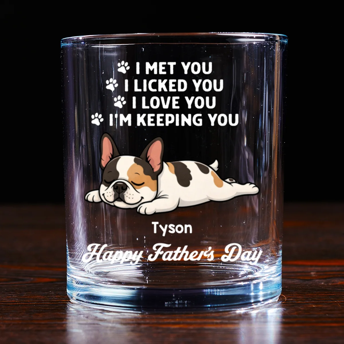 Retro Dog Sleeping Lick You - Personalized Custom Whiskey Glass - Image 7