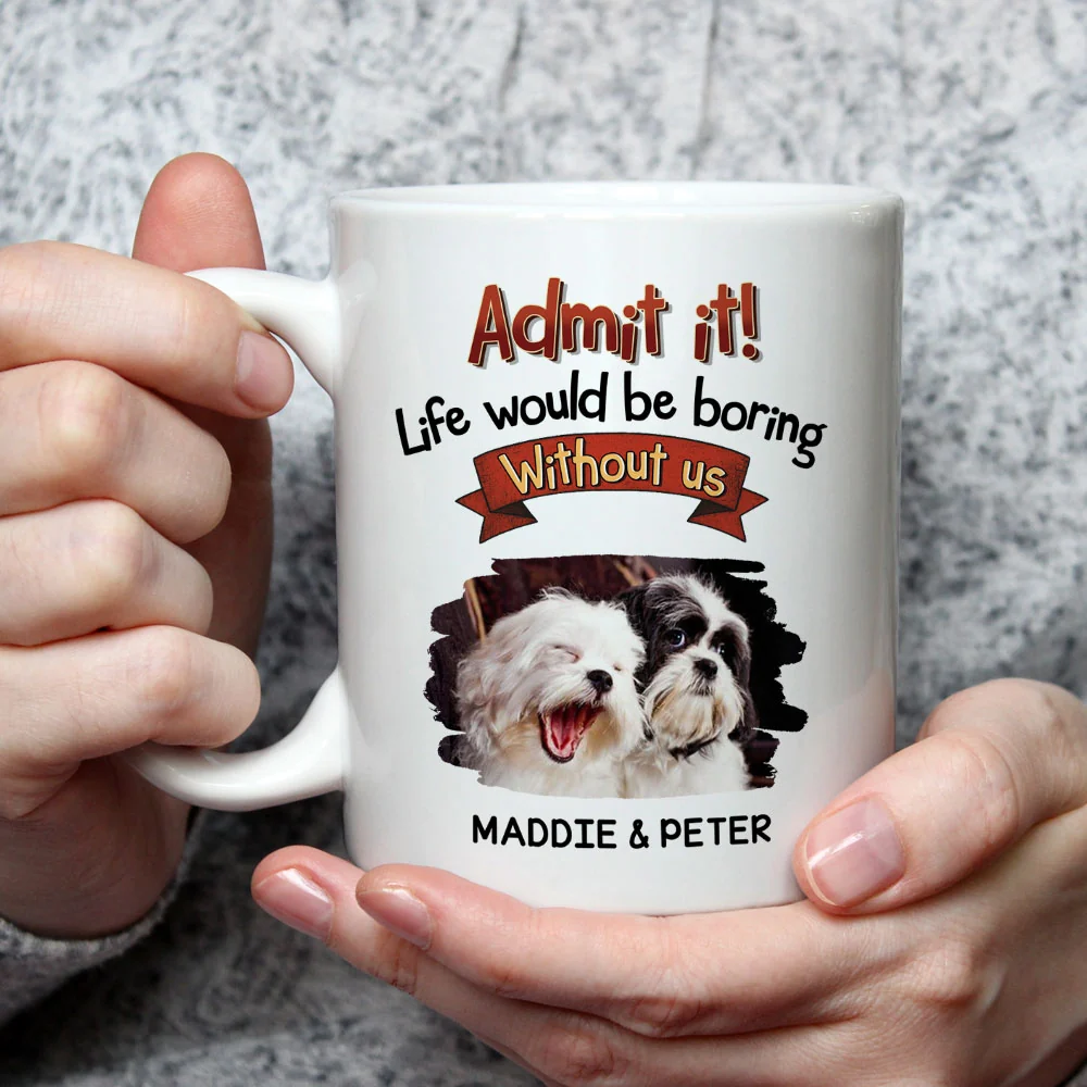 Retro Dog With Us Photo - Personalized Custom Coffee Mug - Image 3