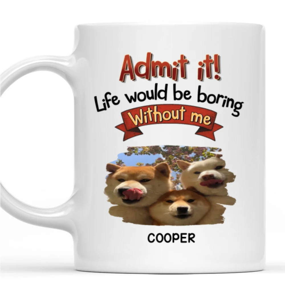 Retro Dog With Us Photo - Personalized Custom Coffee Mug - Image 6