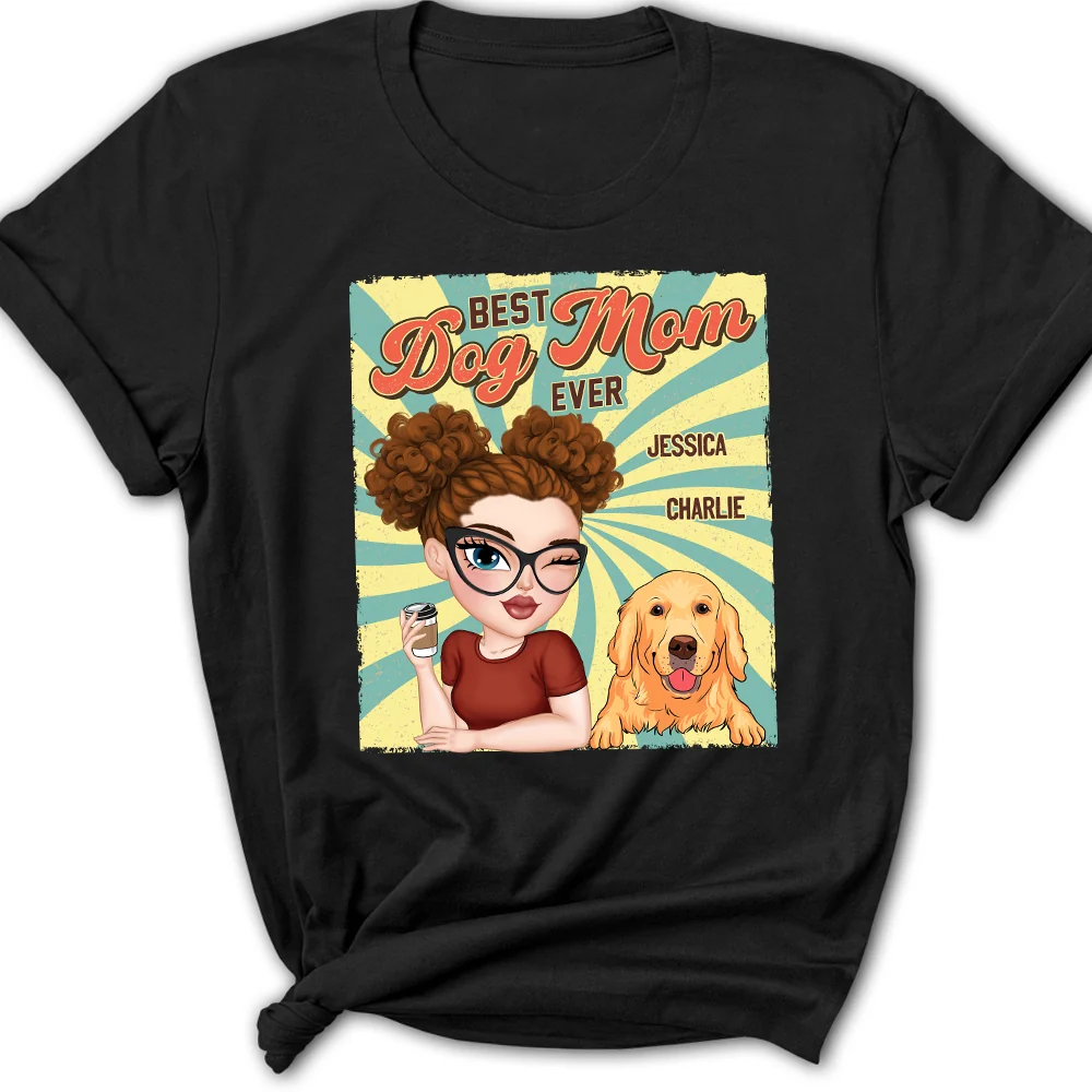 Retro Funny Dog Shirt - Personalized Custom Women's T-shirt