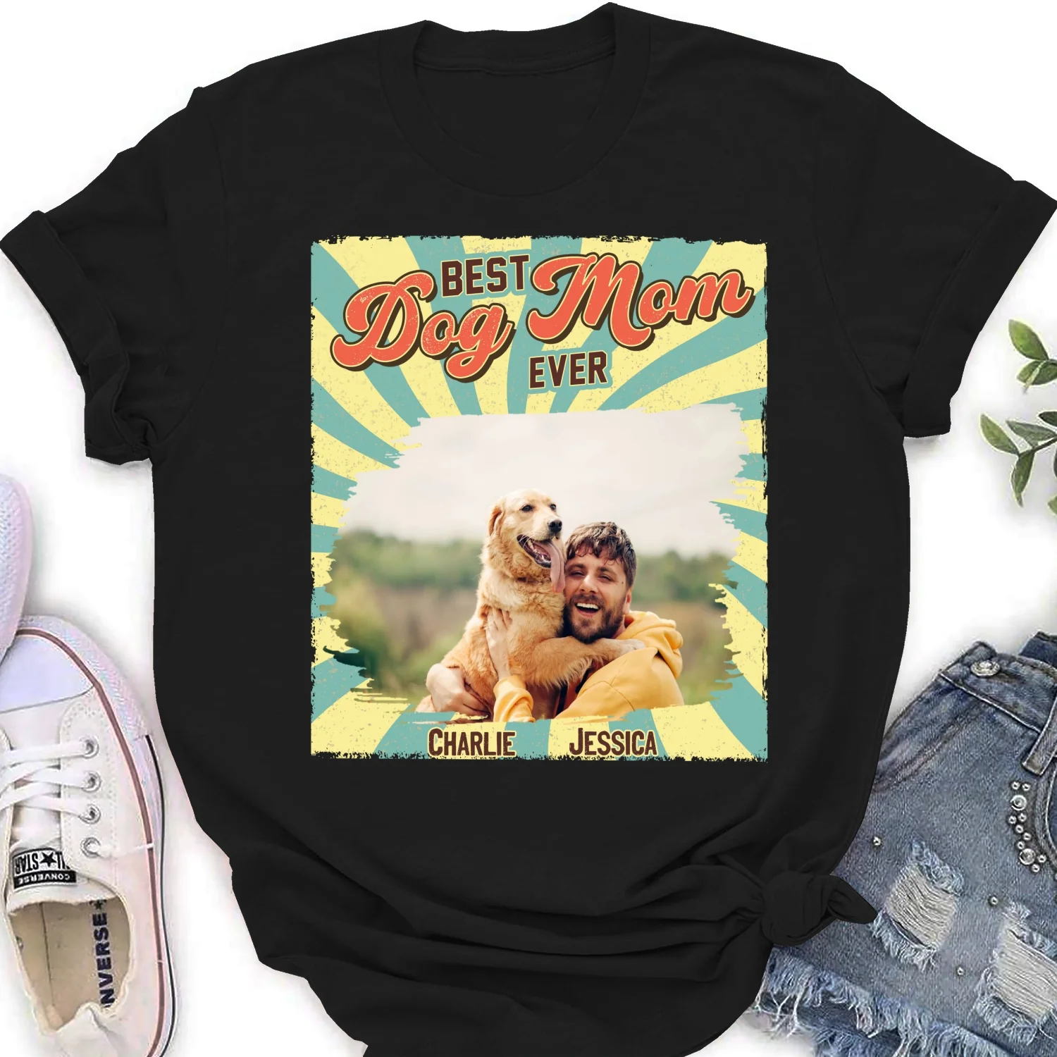 Retro Funny Dog Shirt Photo - Personalized Custom Women's T-shirt - Image 2