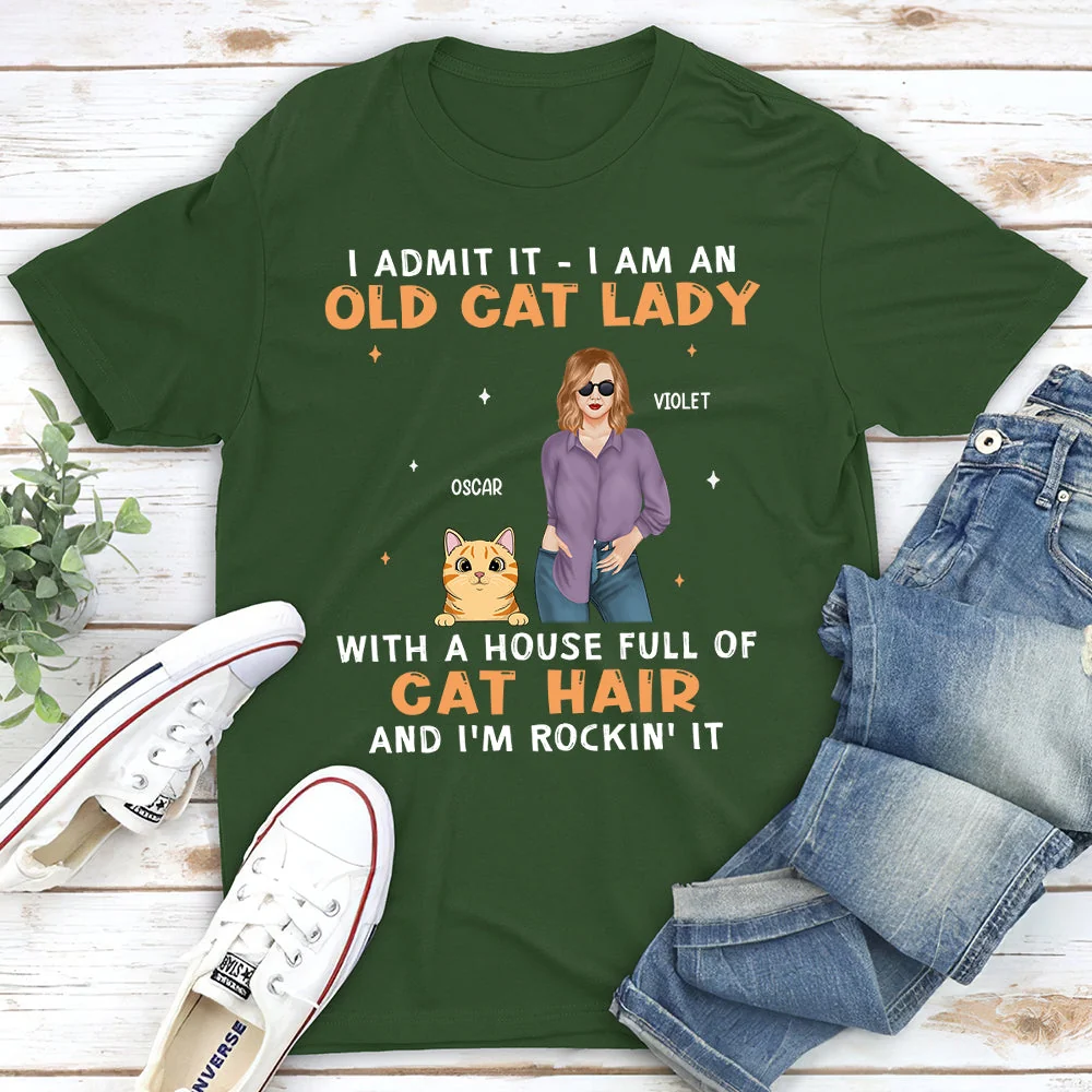 Rockin' Cat Lady Life - Personalized Custom Women's T-shirt - Image 3
