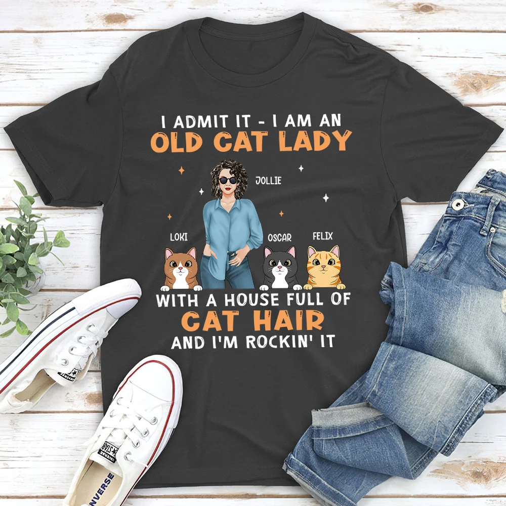 Rockin' Cat Lady Life - Personalized Custom Women's T-shirt - Image 4