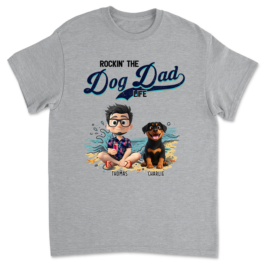Rocking The Dog Dad Life - Personalized Custom Unisex T-Shirt