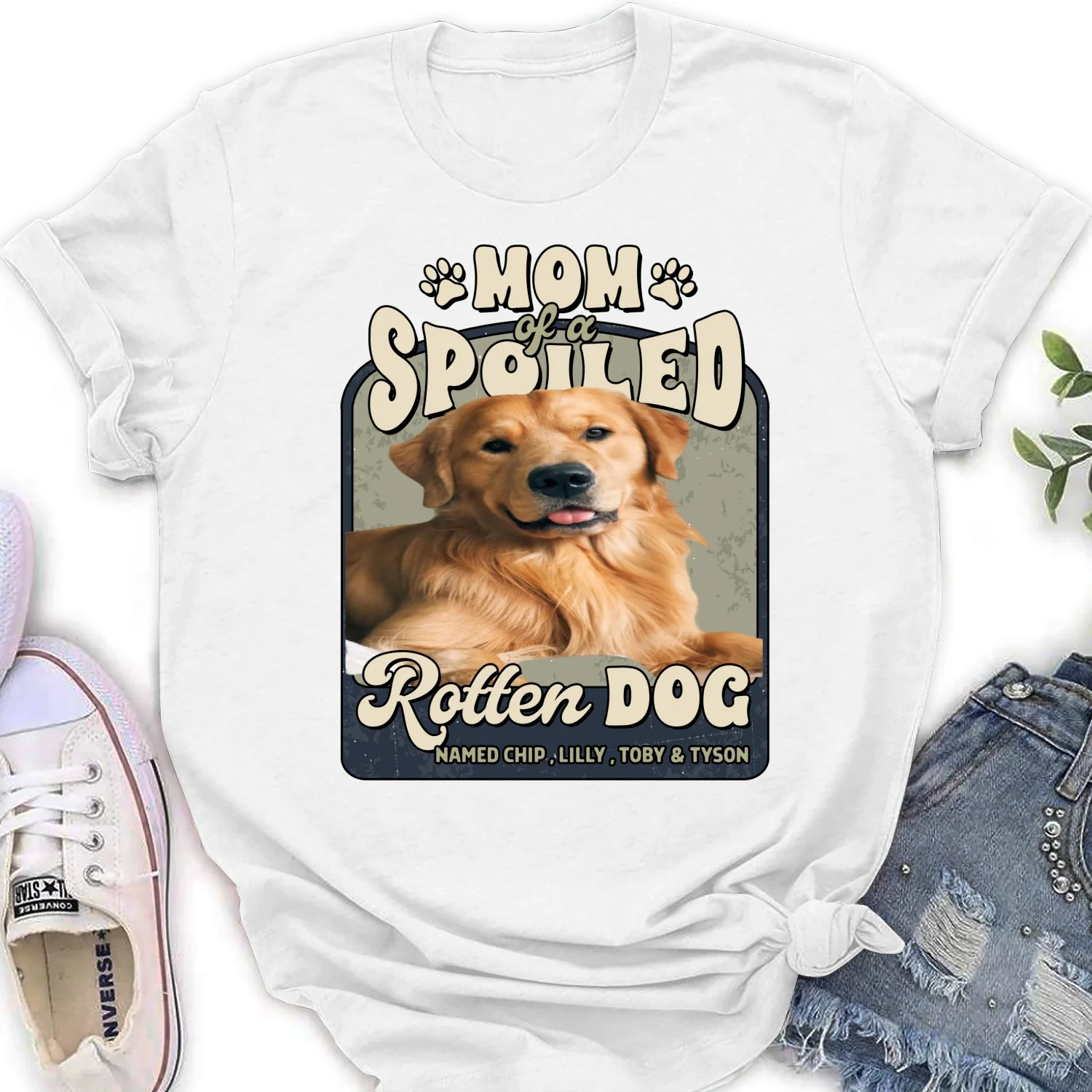 Rotten Dog Named Photo - Personalized Custom Women's T-shirt - Image 5