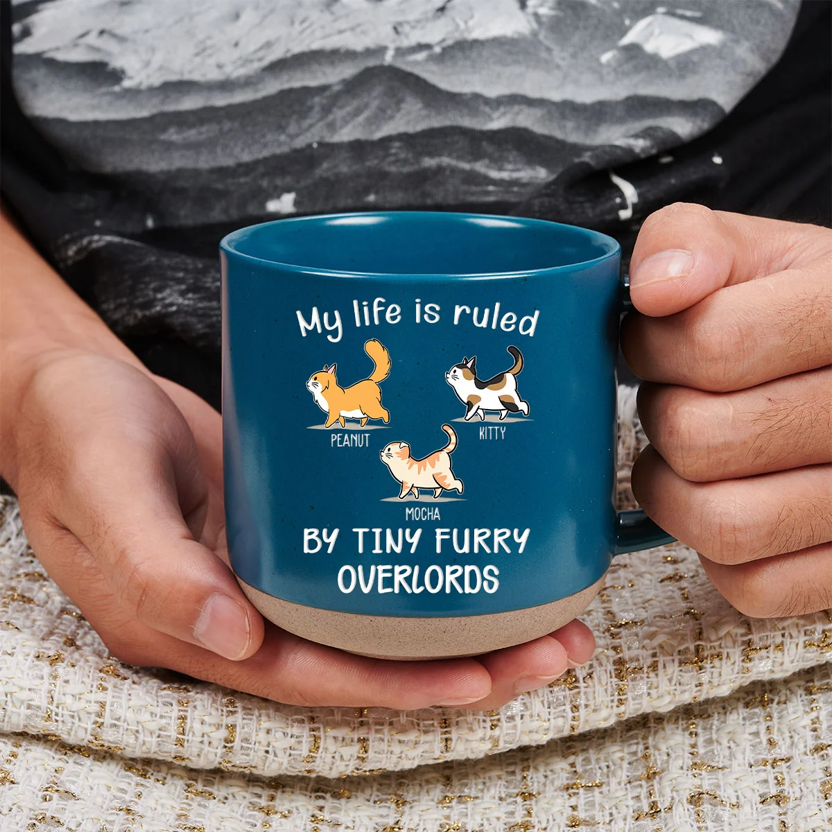 Ruled By Tiny Furry Overlords - Personalized Custom Pottery Mug - Image 3