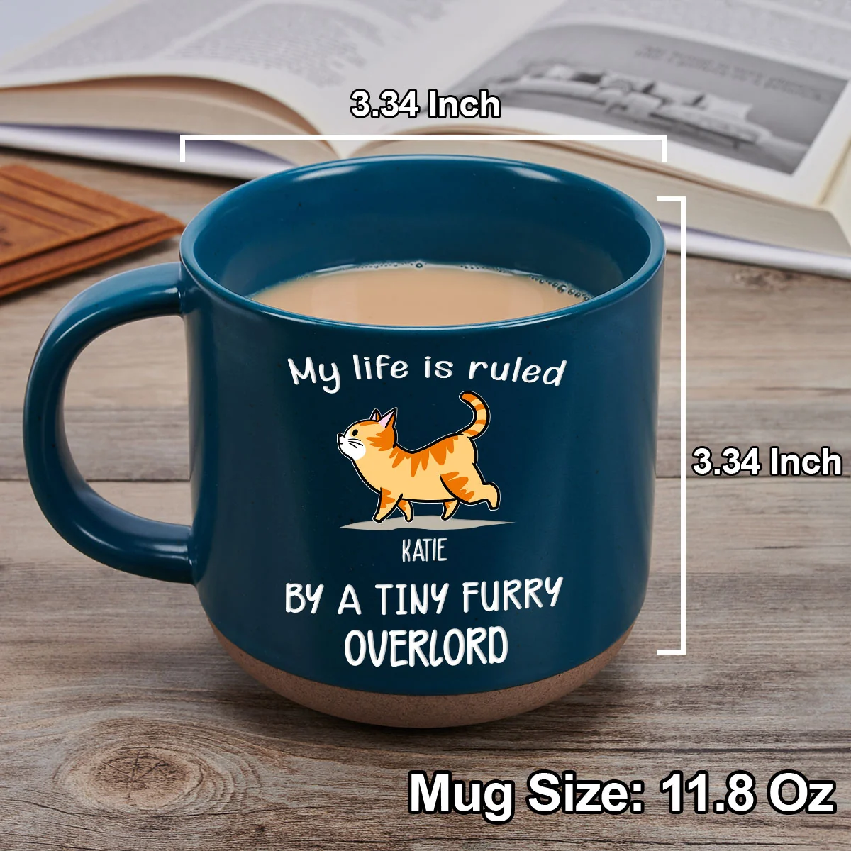 Ruled By Tiny Furry Overlords - Personalized Custom Pottery Mug - Image 5