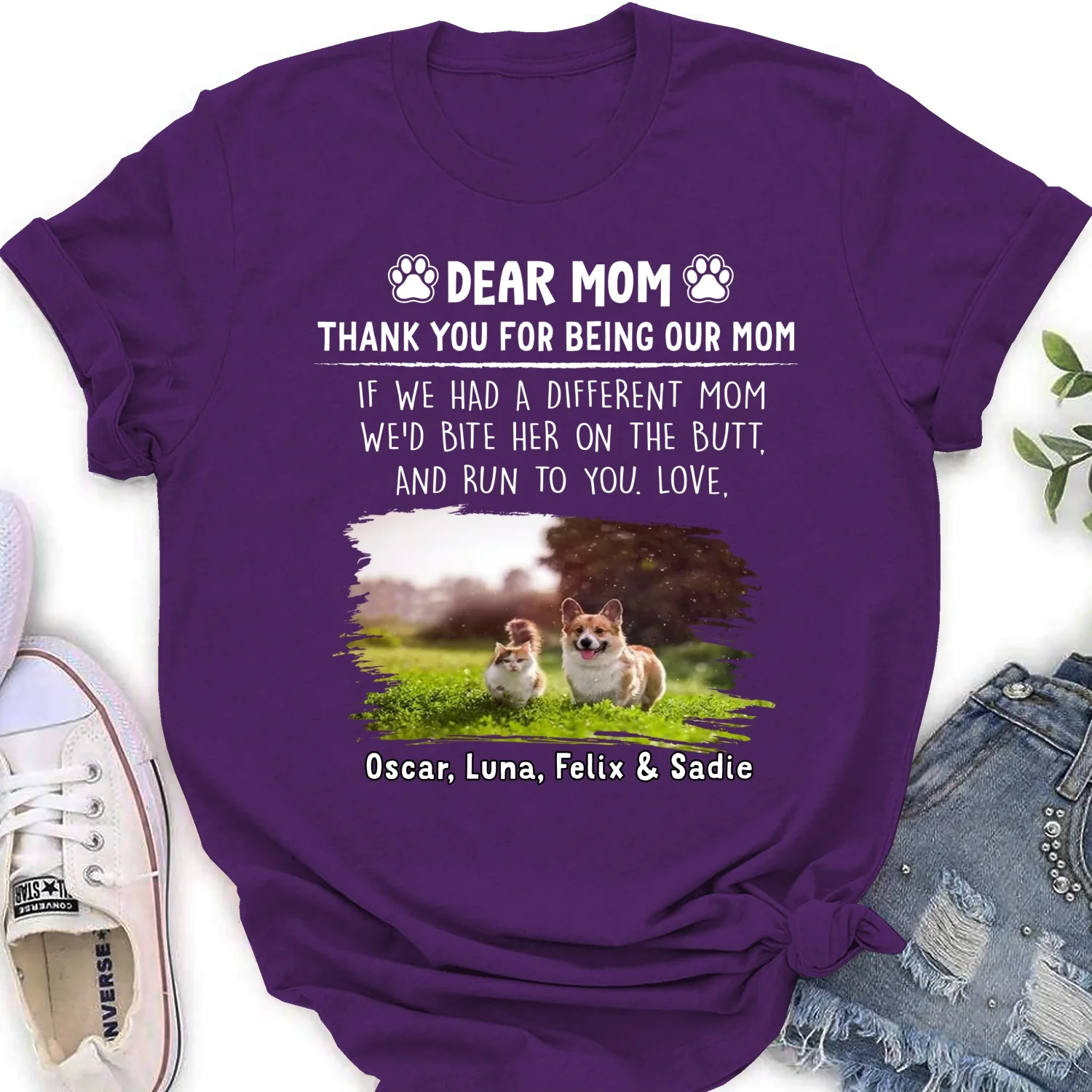 Run To You Mom Dad Photo - Personalized Custom Women's T-Shirt - Image 6