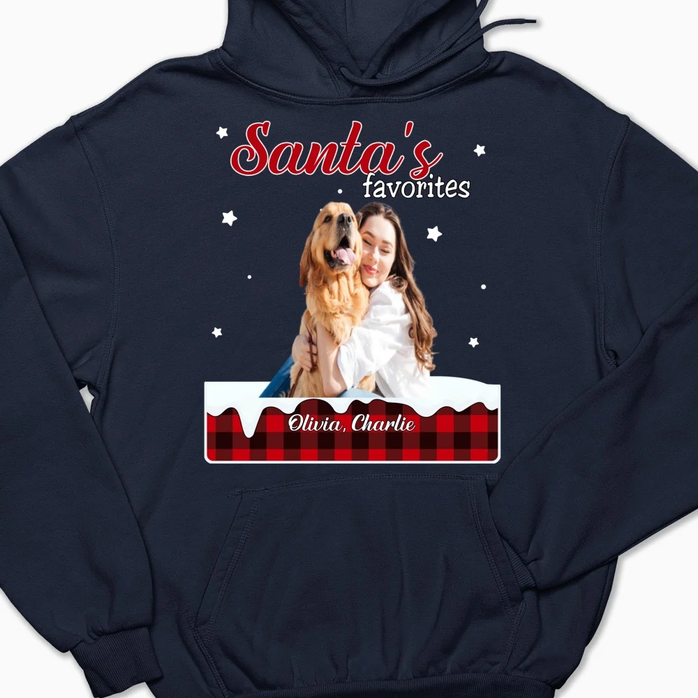 Santa Loves You So Do I Photo - Personalized Custom Hoodie - Image 6