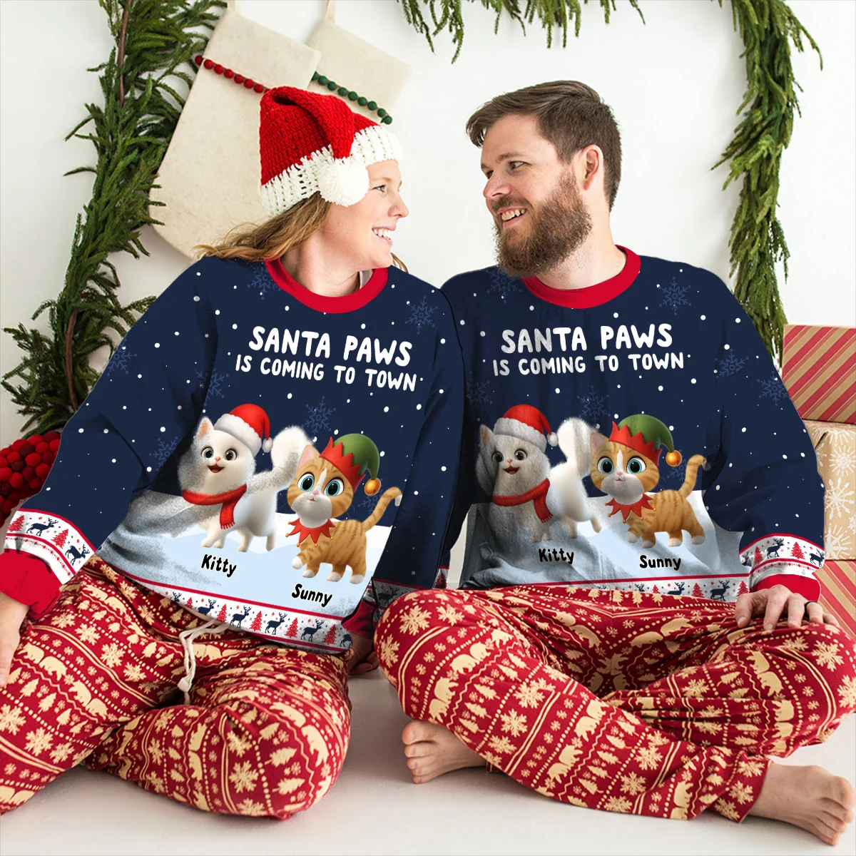 Santa Paws - Personalized Custom All-Over-Print Sweatshirt - Image 5