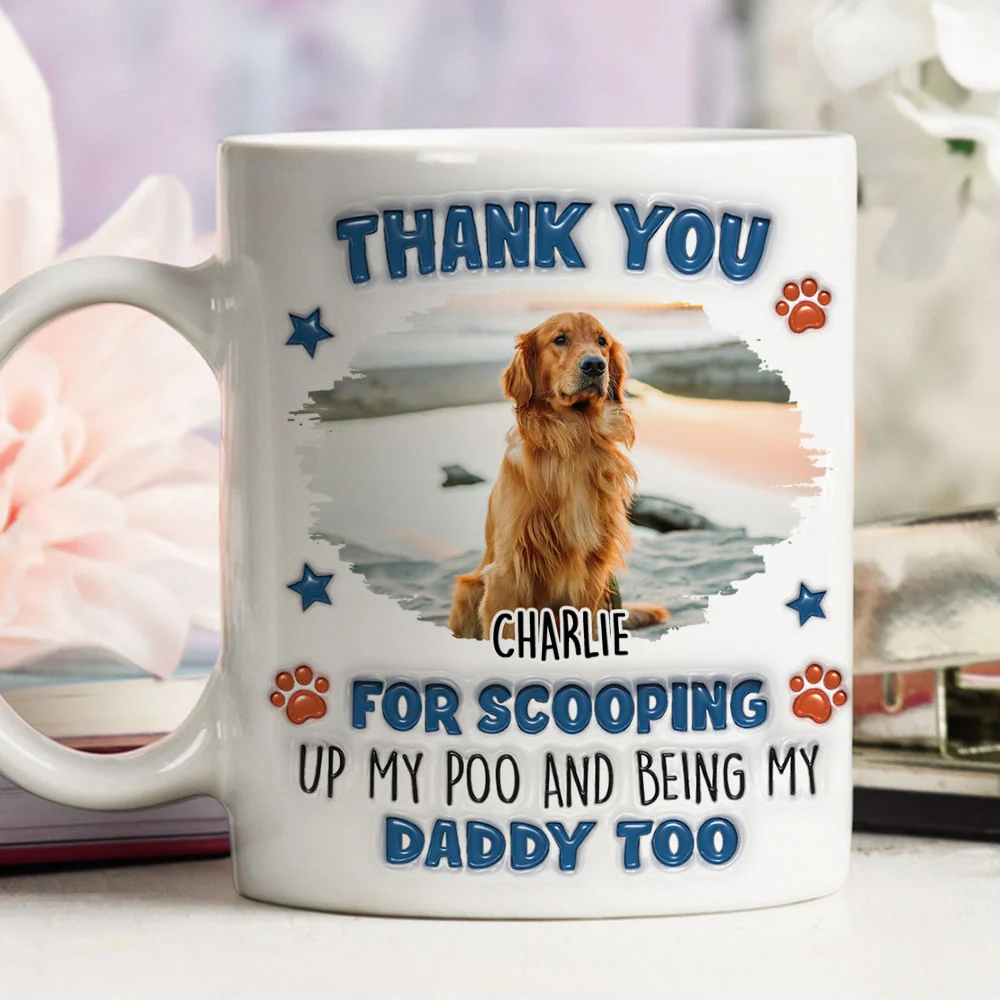 Scooping My Poo Photo - Personalized Custom 3D Inflated Effect Coffee Mug - Image 4