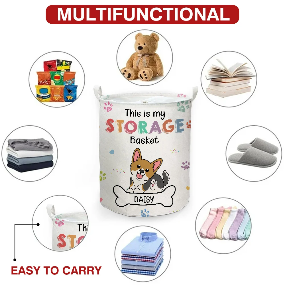 Scratching Dog Basket - Personalized Custom Laundry Basket - Image 7