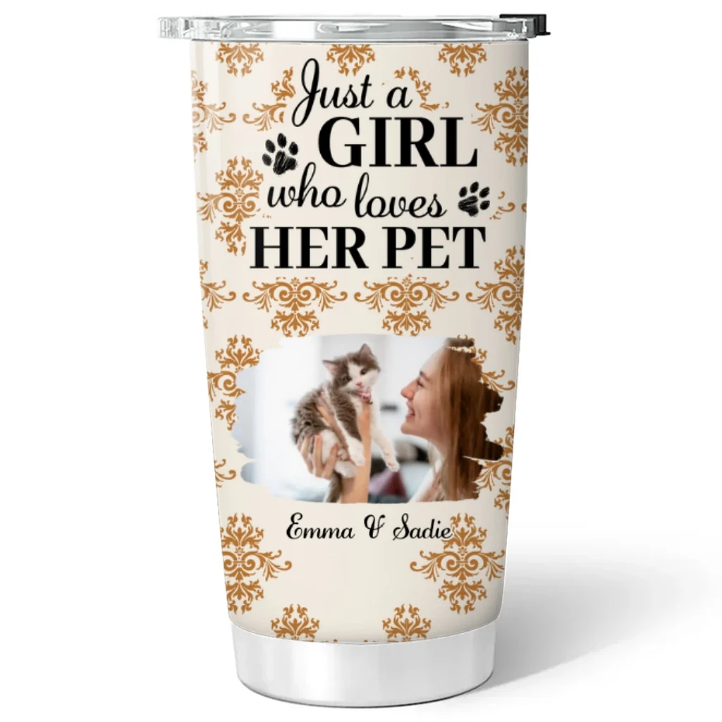 Season Pet And Girl Photo - Personalized Custom Tumbler - Image 5