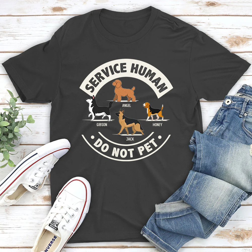Service Human Dogs - Personalized Custom Unisex T-Shirt - Image 4