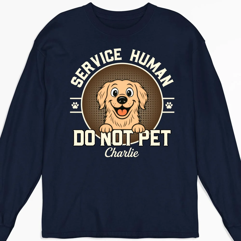 Service Human Logo Pet Version - Personalized Custom Long Sleeve T-Shirt - Image 5