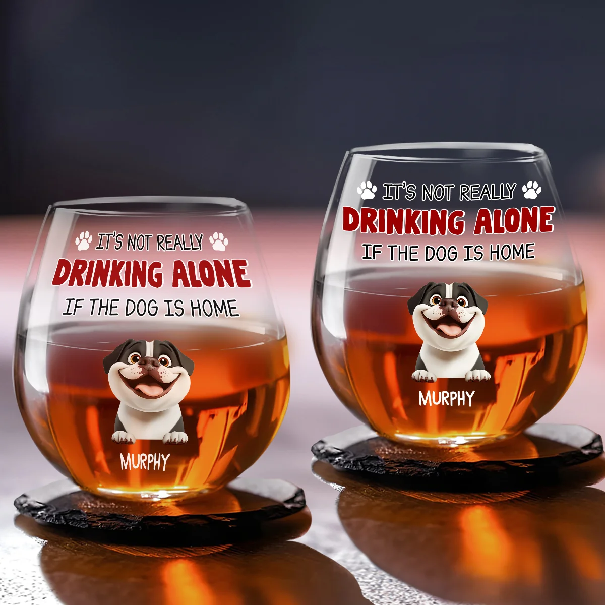 Sipping Slowly With My Pup - Personalized Custom Wine Glass - Image 4