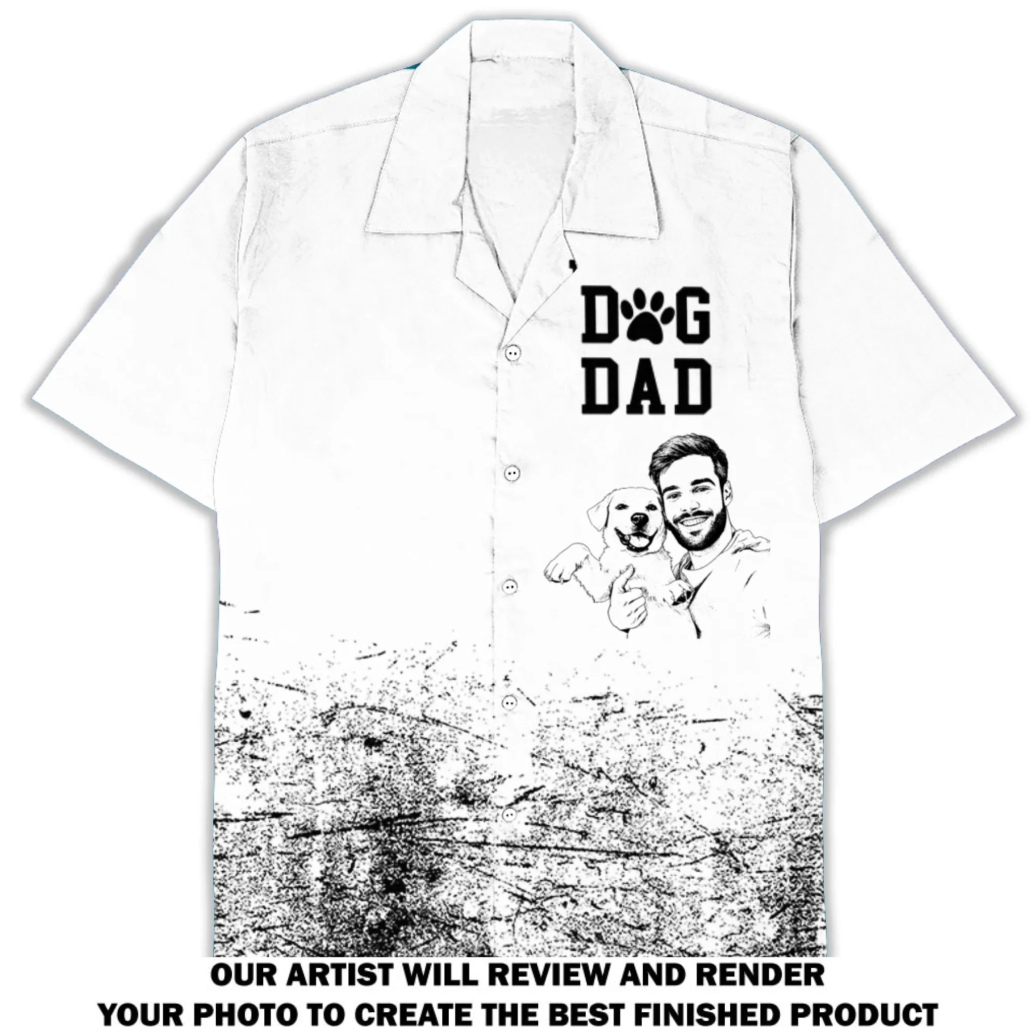 Sketch Dog Dad - Personalized Custom Hawaiian Shirt - Image 8
