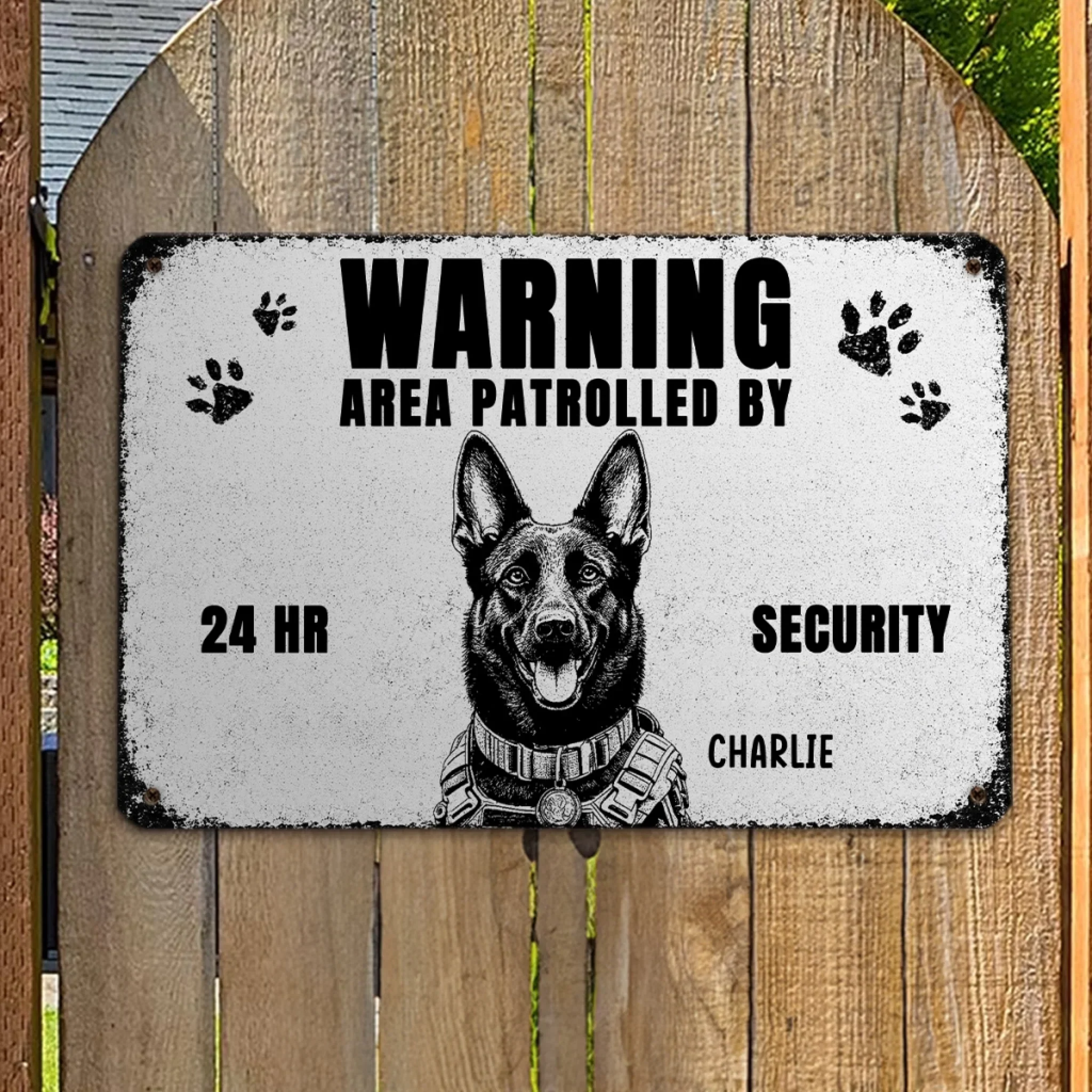 Sketch Dog Guard - Personalized Custom Metal Sign - Image 5