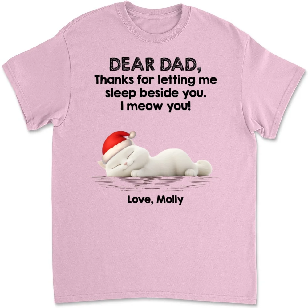 Sleep Beside Mom And Dad Ver Cat - Personalized Custom Unisex T-Shirt - Image 8