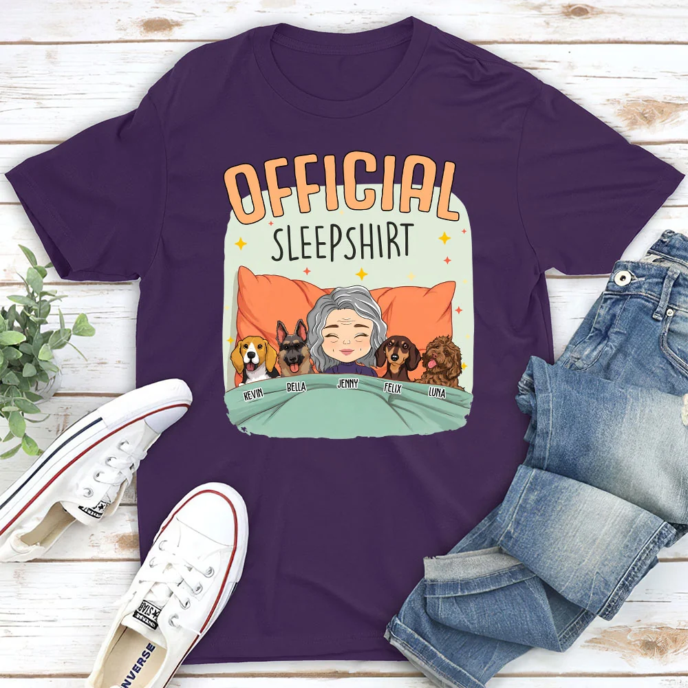 Sleep With My Dog - Personalized Custom Unisex T-shirt - Image 5