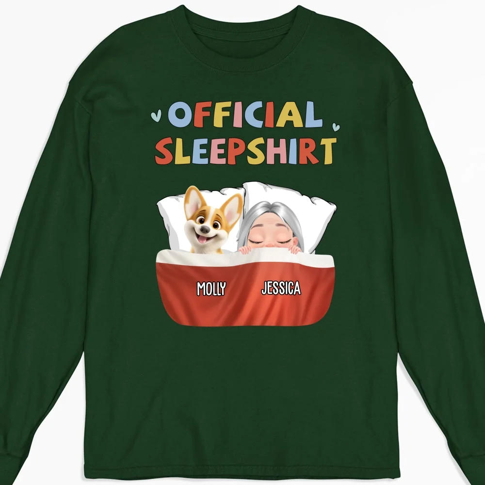 Sleeping Dog Sleepshirt New Style - Personalized Custom Long Sleeve T-Shirt - Image 6