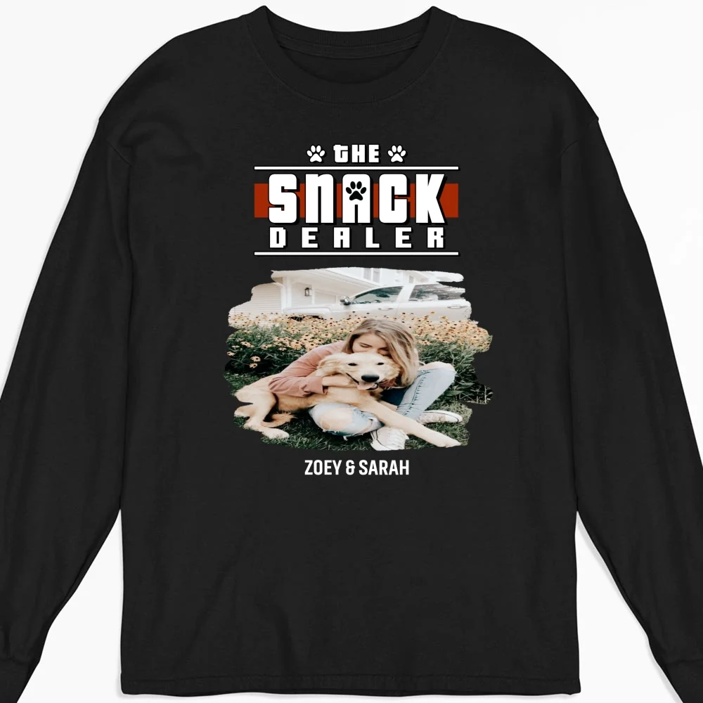 Snack Dealer Cartoon Photo - Personalized Custom Long Sleeve T-Shirt - Image 5