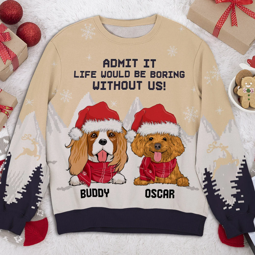 Snowy Boring Without Us - Personalized Custom All-Over-Print Sweatshirt - Image 5