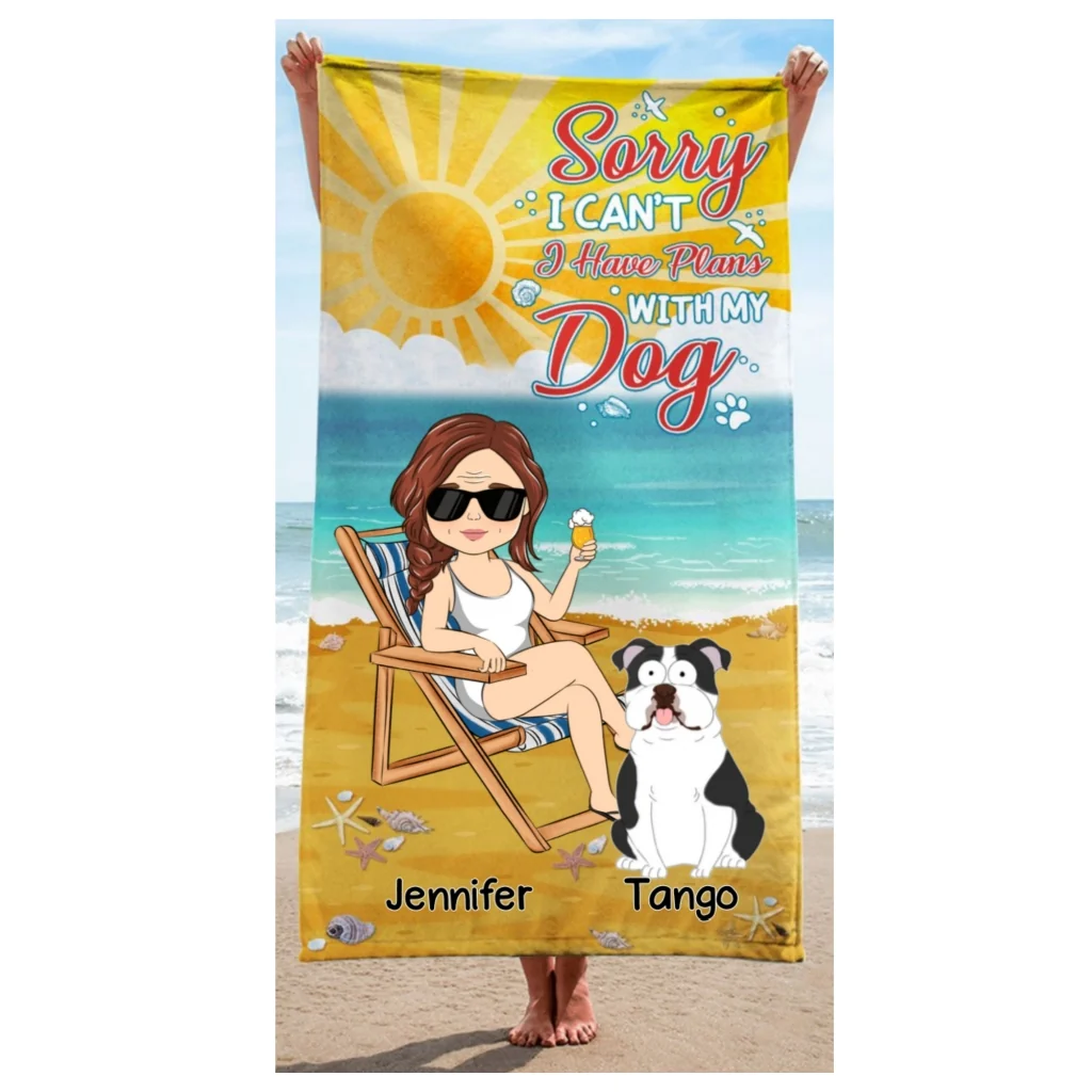 Sorry I Cant - Personalized Custom Beach Towel - Image 5