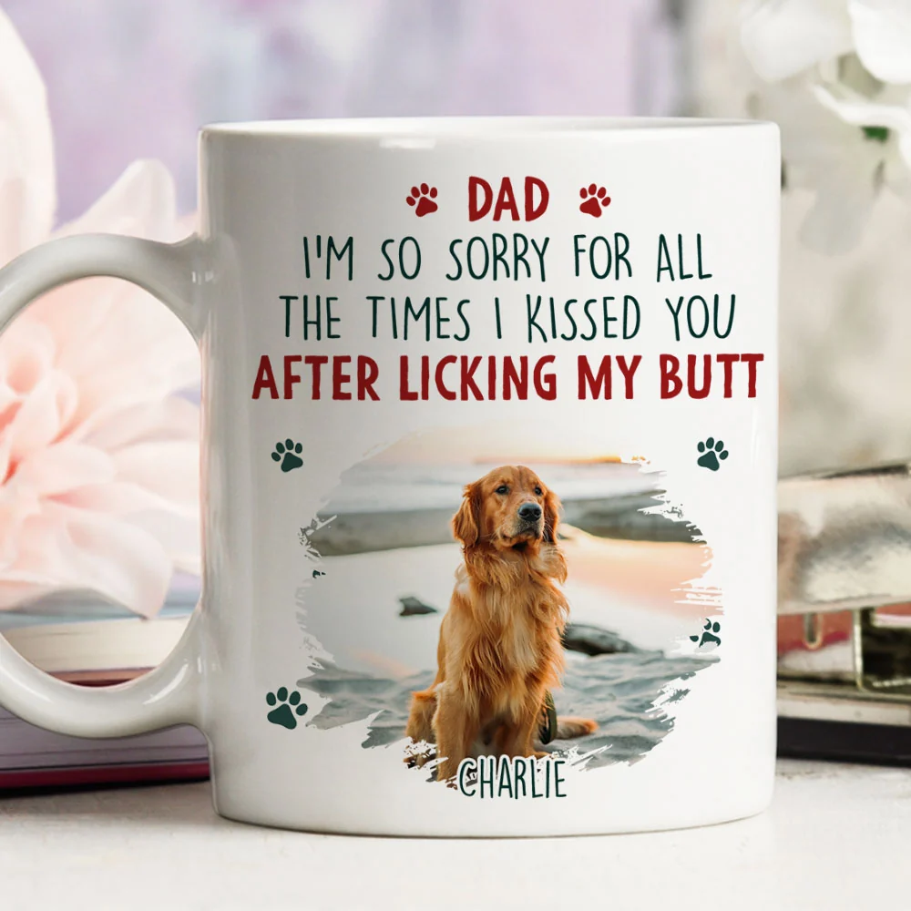 Sorry Mom Dad Cartoon Photo - Personalized Custom Coffee Mug - Image 2
